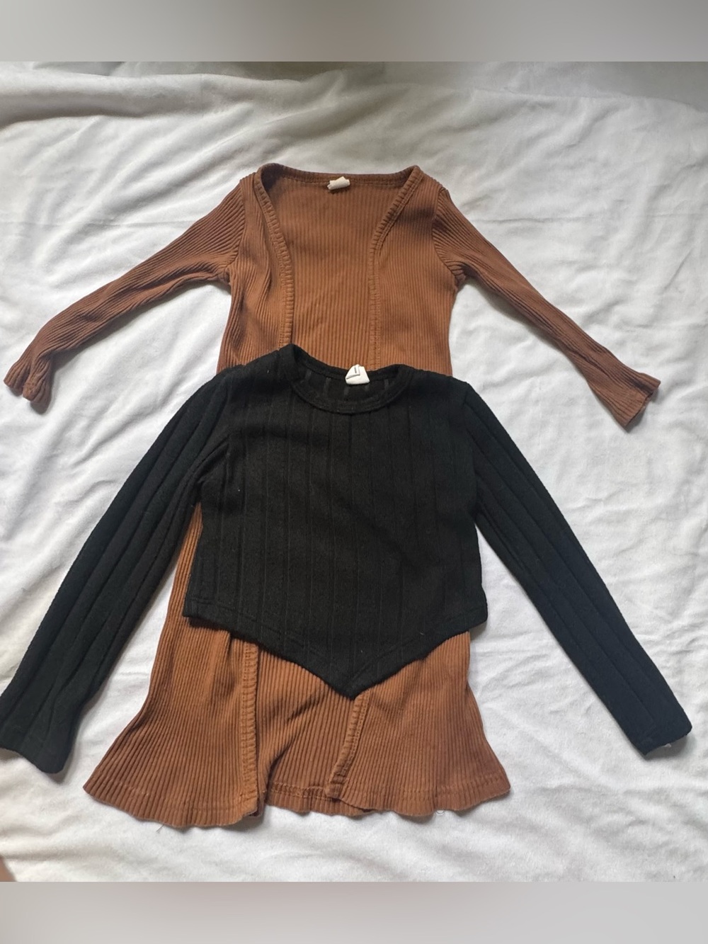 Long Sleeve Sweater Dress and black blouse